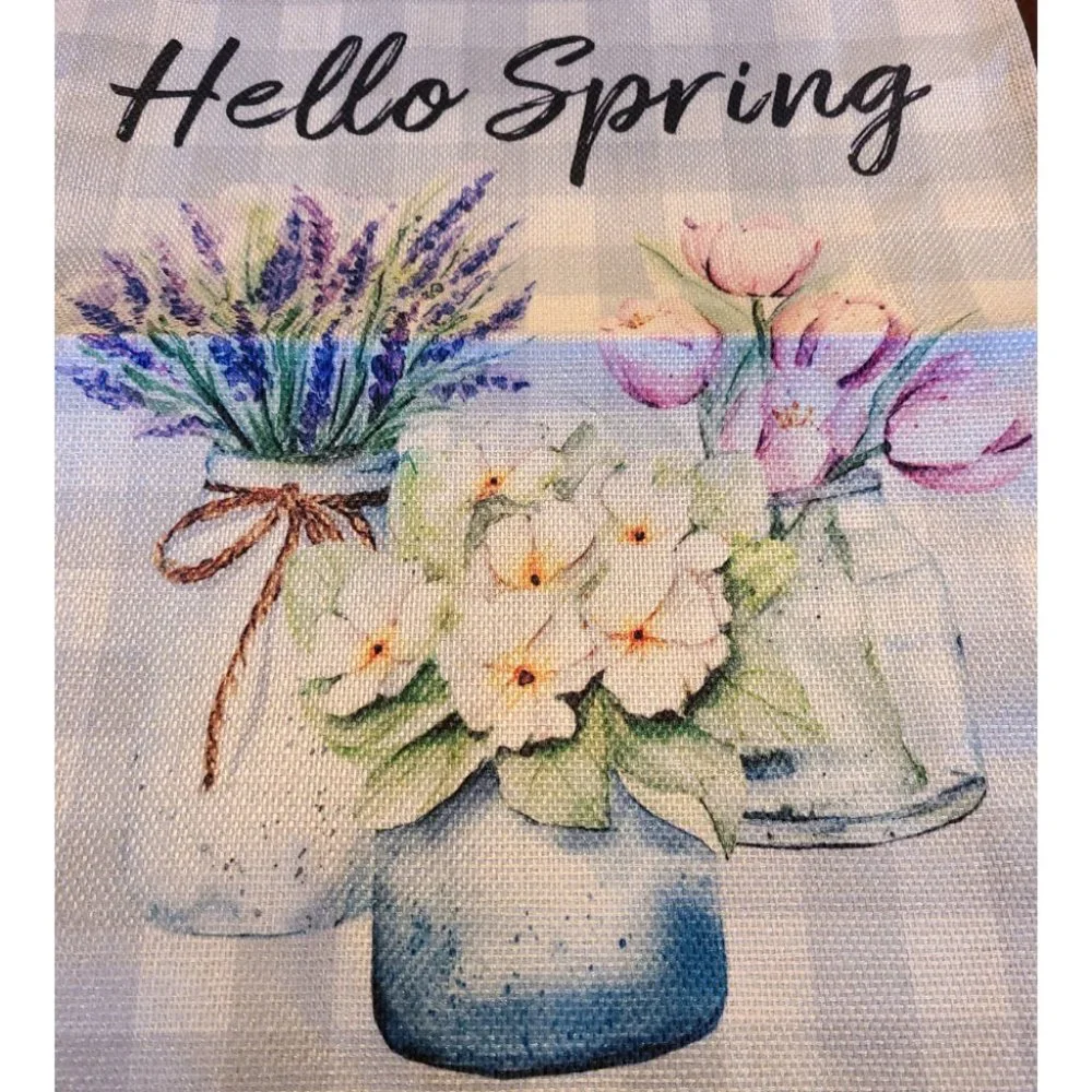 Floral Table Runner Cottage Farmhouse Decor Spring Summer Plaid Decorative Cloth